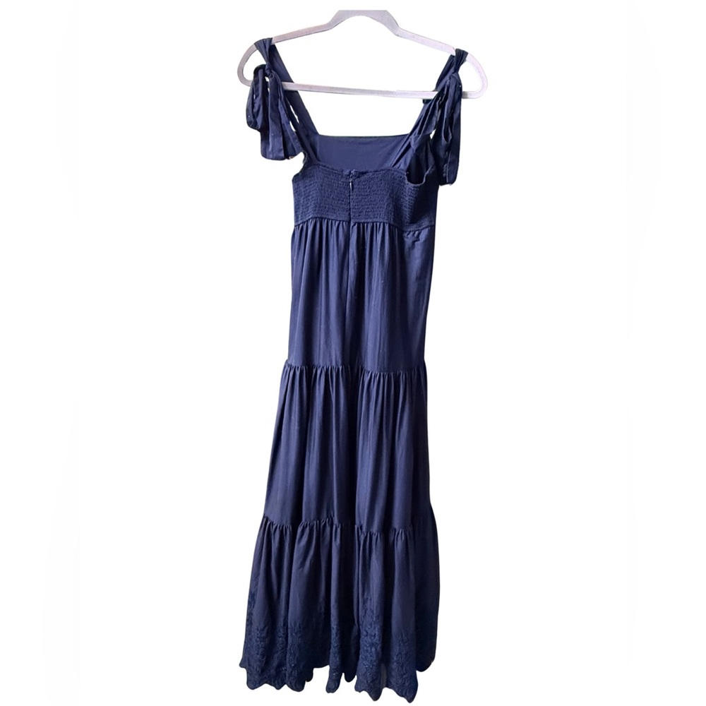 Jason Wu Deep Blue Tiered Embroidered Maxi Dress Size XS